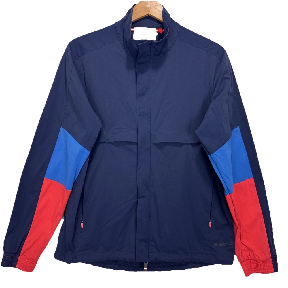 Wilson Colorblock Windbreaker Jacket Mens S Navy Blue Red Sport W91M131702W-DBA